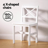 Dining Chairs and Table Dining Set 4 Cafe Chairs Set Of 5 4 Seater White