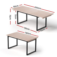 Artiss 2M Extendable Dining Table Kitchen Cafe Lounge Restaurant Tables Natural