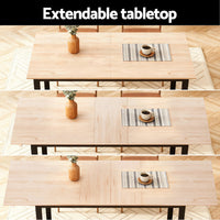 Artiss 2M Extendable Dining Table Kitchen Cafe Lounge Restaurant Tables Natural