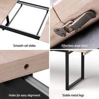 Artiss 2M Extendable Dining Table Kitchen Cafe Lounge Restaurant Tables Natural