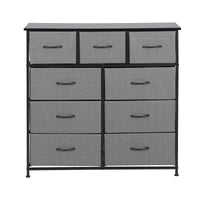 Artiss Chest of 9 Drawers Storage Dresser Tallboy Dark Grey