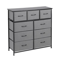 Artiss Chest of 9 Drawers Storage Dresser Tallboy Dark Grey