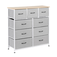 Artiss Chest of 9 Drawers Storage Dresser Tallboy Light Grey