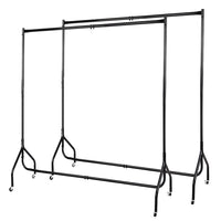 2X Clothes Rack Airer Coat Stand 6FT Rail Wheels