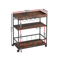 Artiss Kitchen Island Rolling Serving Cart