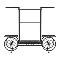 Plant Stand 6 Tier Iron 4 Wheeler
