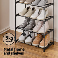 Shoe Rack DIY Stackable 10-tier Black Dunn