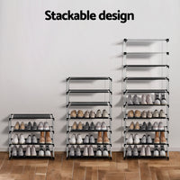 Shoe Rack Cabinet Removable Cover 10 tier Black