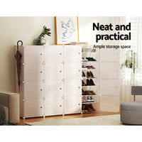 Shoe Rack DIY 16 Storage Cube Stackable White