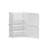 Shoe Rack DIY Set of 2 Storage Cube Stackable White