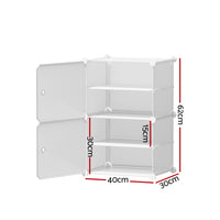 Shoe Rack DIY Set of 2 Storage Cube Stackable White