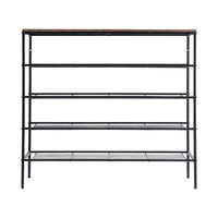 Artiss Shoe Rack 5-tier 25 Pairs Walnut Bob