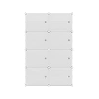 Shoe Box DIY Set of 8 Storage Cube Stackable White