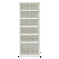 Artiss Foldable Shoe Storage Box 6 Tier 12 Pairs Entryway