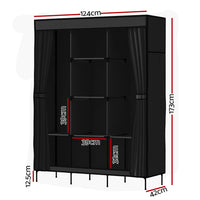 Large Portable Clothes Closet Wardrobe with Shelf Black