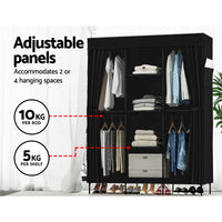 Large Portable Clothes Closet Wardrobe with Shelf Black