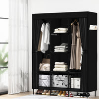 Large Portable Clothes Closet Wardrobe with Shelf Black