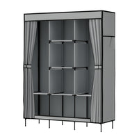 Large Portable Clothes Closet Wardrobe with Shelf Grey