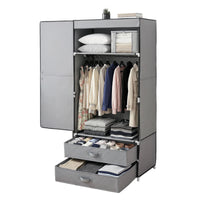 Artiss Large Portable Clothes Closet Wardrobe with Magnetic Door Grey