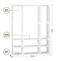 Artiss Large Portable Clothes Closet Wardrobe with Open Shelf White