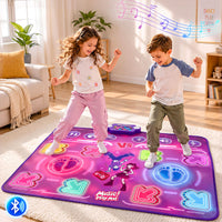 Keezi Double Player Dance Mat for Kid Rechargeable Electronic Dance Game Pad with Bluetooth, 4 Modes