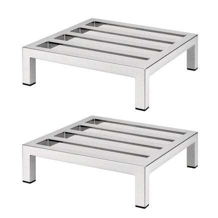 Giantz 35x35cm Dunnage Rack 2-Pack Stainless Steel Kitchen Floor Stand
