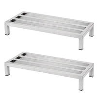 Giantz 60x35cm Dunnage Rack 2-Pack Stainless Steel Kitchen Floor Stand