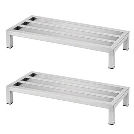 Giantz 60x35cm Dunnage Rack 2-Pack Stainless Steel Kitchen Floor Stand