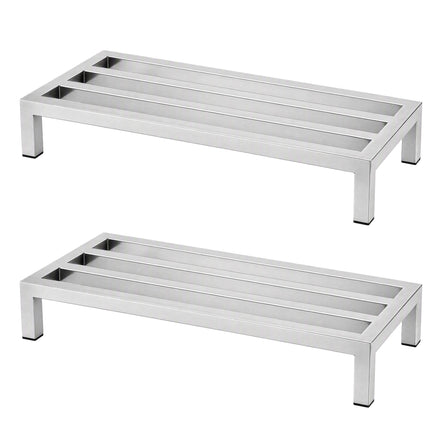 Giantz 60x35cm Dunnage Rack 2-Pack Stainless Steel Kitchen Floor Stand