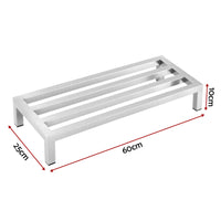 Giantz 60x35cm Dunnage Rack 2-Pack Stainless Steel Kitchen Floor Stand