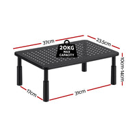 Artiss Monitor Stand Adjustable Riser For Computer Monitor And Laptop 3 Height Desk Organizer Black