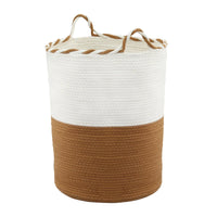Artiss Woven Laundry Basket with handles Foldable White & Brown