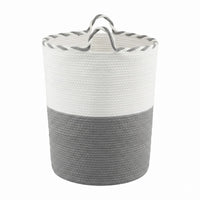 Artiss Woven Laundry Basket with handles Foldable White & Grey