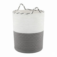 Artiss Woven Laundry Basket with handles Foldable White & Grey