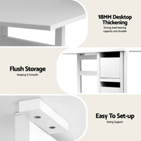 Artiss Dining Table and Chairs Set 5pcs Foldable Kitchen Furniture with 2 Drawers Black and White