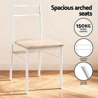 Artiss Dining Table and Chairs Set 5pcs Foldable Kitchen Furniture Natural White