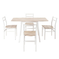 Artiss Dining Table and Chairs Set 5pcs Foldable Kitchen Furniture Natural White