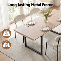 Artiss 200cm Extendable Dining Table Set with 4x Dining Chairs Sherpa White