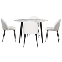 1 Dining Table and 4 Chairs Set Marble White