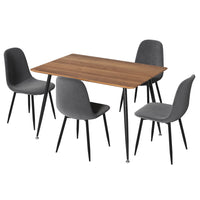 1 Artiss Dining Table and 4 Chairs Set Grey Metal