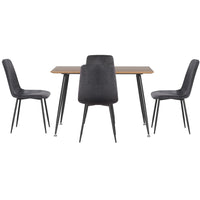 1 Artiss Dining Table and 4 Chairs Set Grey Velvet