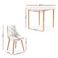 Artiss Dining Table and Chairs Set 5PCS Round 4 PU Leather Seater Dining Set White