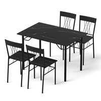 Artiss Dining Table and Chairs Set of 5 Compact Kitchen Furniture Marble Black