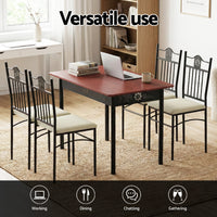 Artiss Dining Table and Chairs Set of 5 Compact Kitchen Furniture Upholstered