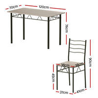 Artiss Dining Table and Chairs Set of 5 Compact Kitchen Furniture Modern Oak