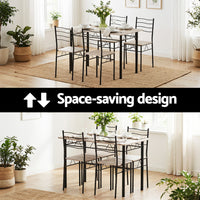 Artiss Dining Table and Chairs Set of 5 Compact Kitchen Furniture Modern Oak