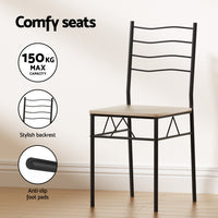 Artiss Dining Table and Chairs Set of 5 Compact Kitchen Furniture Modern Oak