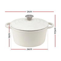 5-Star Chef 3.8L Enameled Cast Iron Dutch Oven Pot with Lid for Sourdough Bread Baking