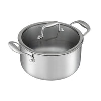 5-Star Chef 4.5L 24cm Stainless Steel Dutch Oven Pot with Lid and Stay-Cool Handle