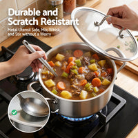 5-Star Chef 4.5L 24cm Stainless Steel Dutch Oven Pot with Lid and Stay-Cool Handle